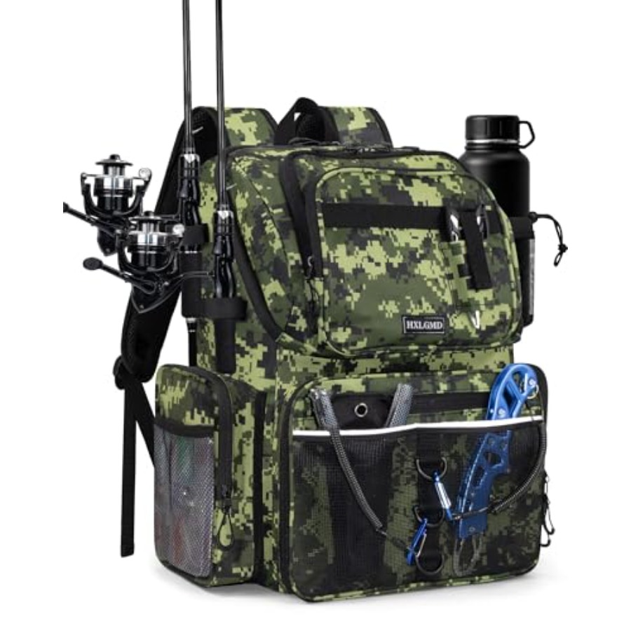 Fishing Rod Holder - Fishing Backpack with Rod Holders, 43L