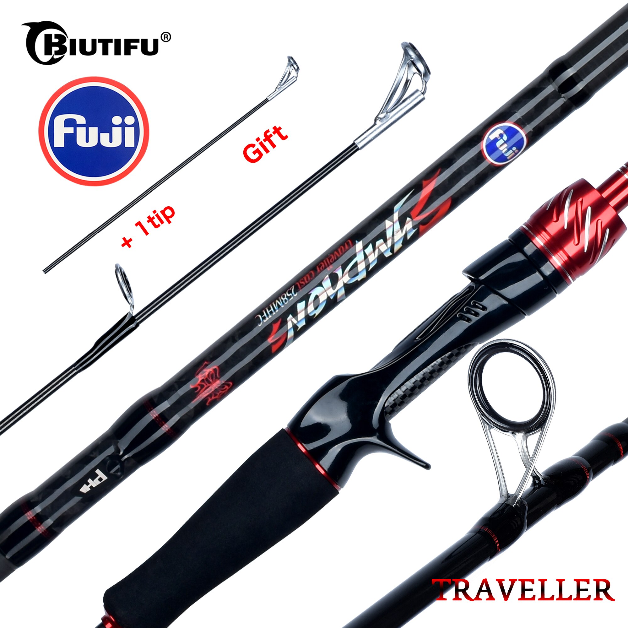 BIUTIFU Traveller Spinning Cas - Fishing Rod Surf avaliação e preço