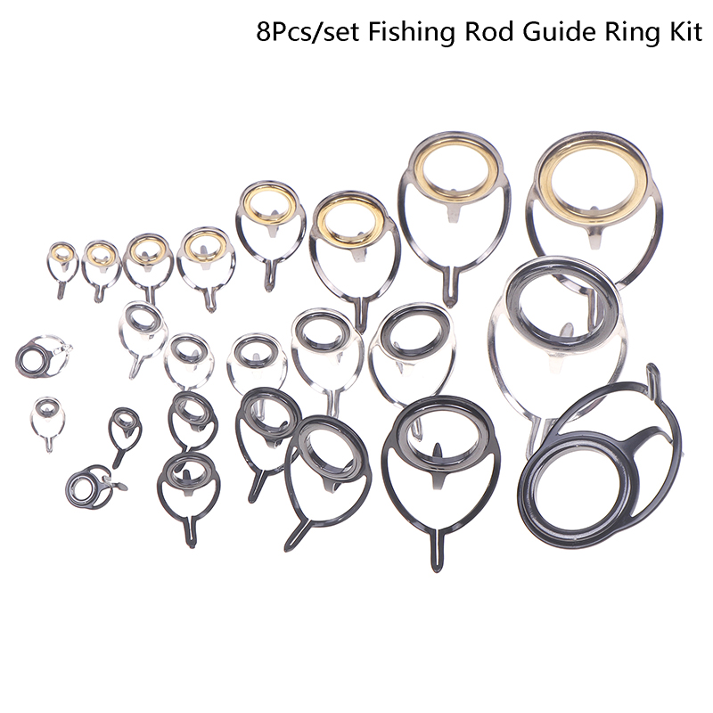 8Pcs Fishing Tackle Stainless  - Fishing Rod Guide Replacement avaliação e preço