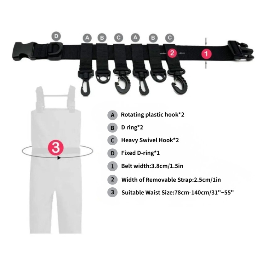 1Pcs Adjustable Wading Belts F - Fishing Rod Travel avaliação e preço