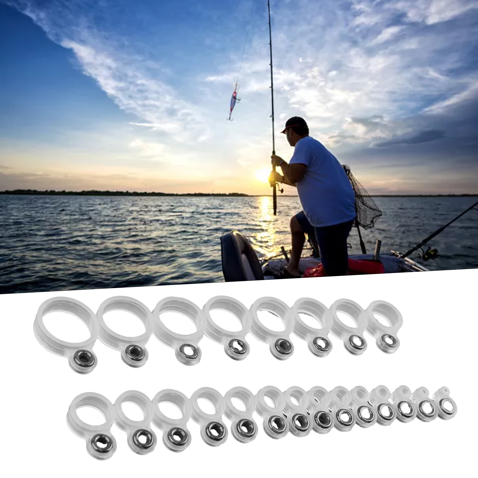 14/22Pcs Fishing Rod Eyelet Re - Fishing Rod Guide Replacement avaliação e preço