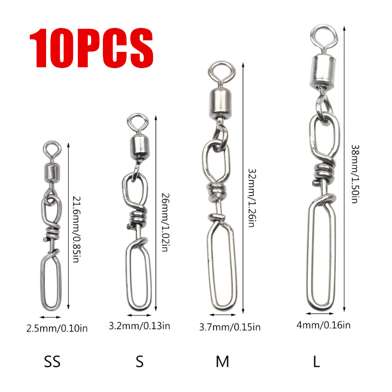 10Pcs Stainless Steel Quick Sn - Fishing Rod Casting avaliação e preço