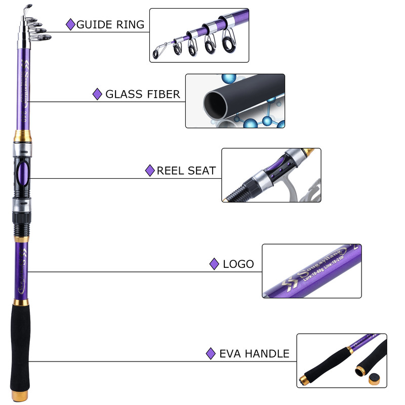 Sougayilang 4 Colors Telescopi - Fishing Rod Surf avaliação e preço