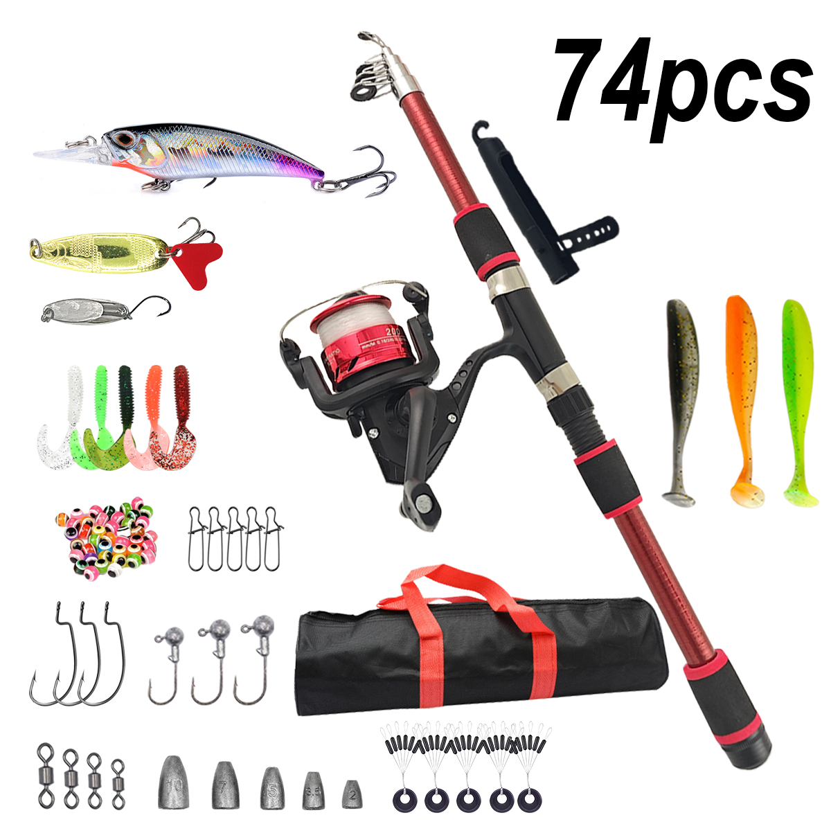 Fishing Pole Set Full Kits Wit - Fishing Rod Combo avaliação e preço