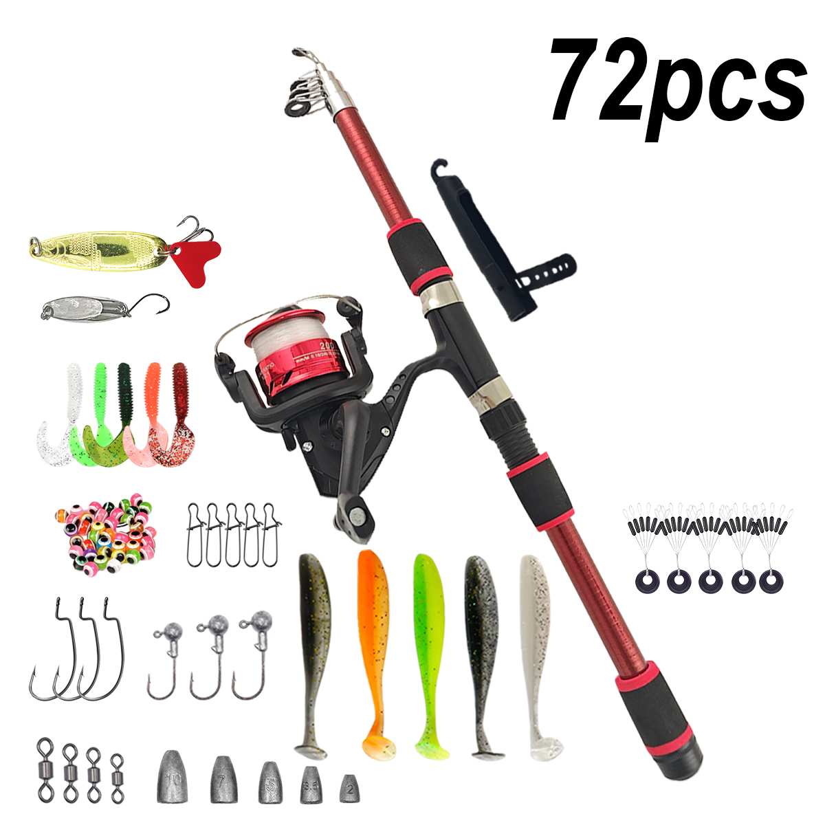 Fishing Pole Set Full Kits Wit - Fishing Rod Combo avaliação e preço