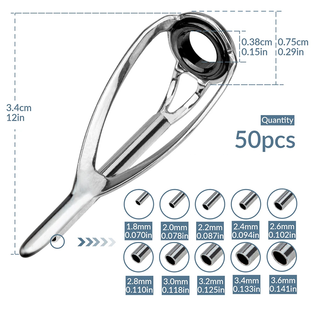 THKFISH 50pcs Fishing Rod Guid - Fishing Rod Tip Replacement avaliação e preço
