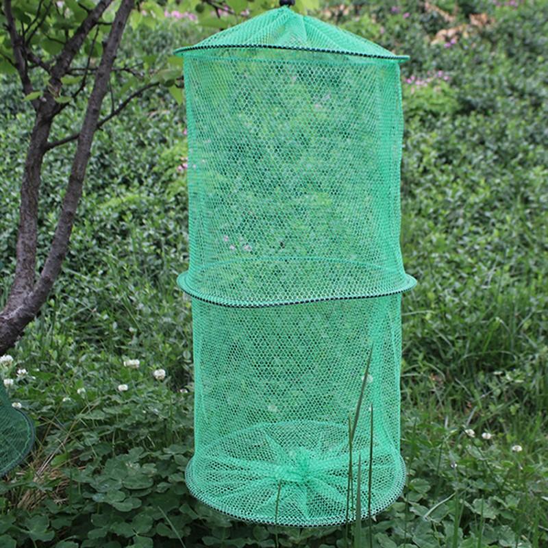 Folding Round Nylon Mesh Metal - Fishing Rod Casting avaliação e preço